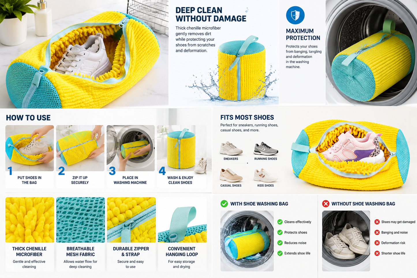 Shoe Washing Machine Bag